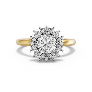 Image for Square Cushion Fancy Halo Ring with Solitaire band