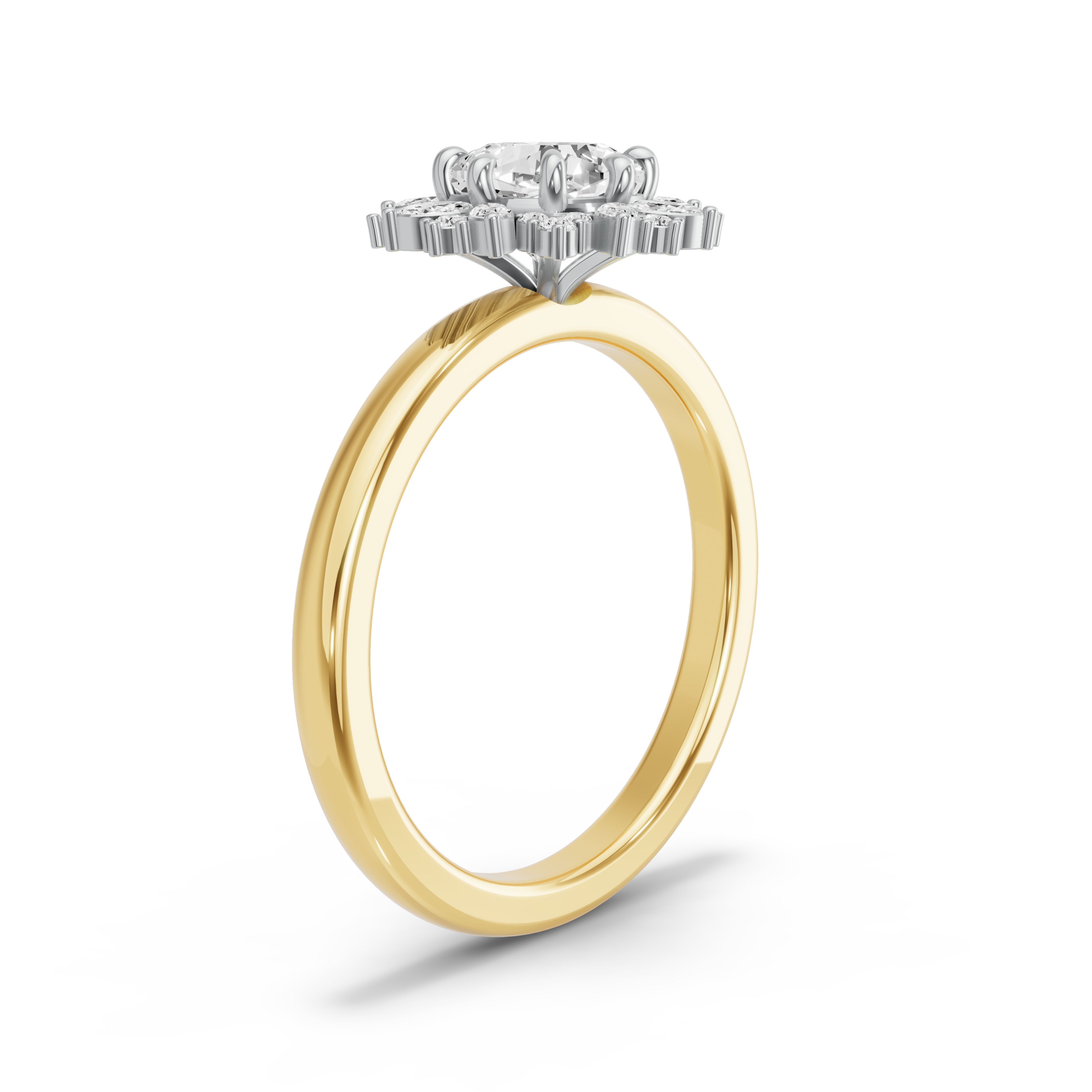 Image for Square Cushion Fancy Halo Ring with Solitaire band
