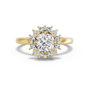 Image for Square Cushion Fancy Halo Ring with Solitaire band