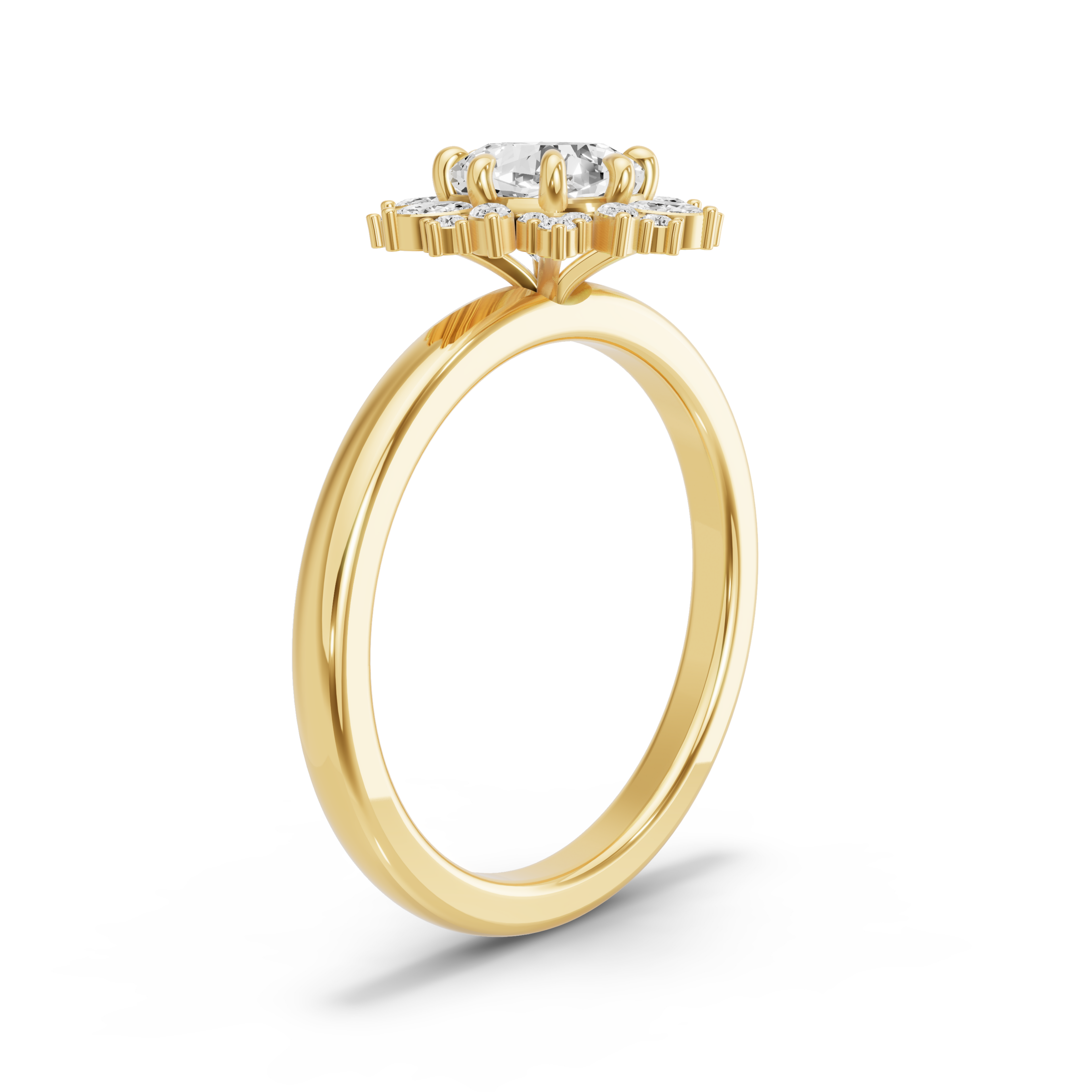 Image for Square Cushion Fancy Halo Ring with Solitaire band