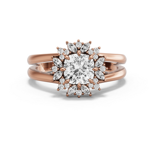 Image for Square Cushion Fancy Halo Ring with Split Ring Solitaire band