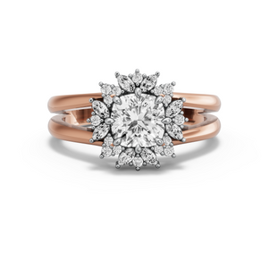 Image for Square Cushion Fancy Halo Ring with Split Ring Solitaire band