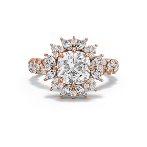 Image for Square Cushion Fancy Halo Ring with Twist Pave band