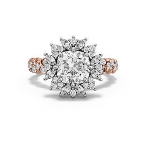 Image for Square Cushion Fancy Halo Ring with Twist Pave band