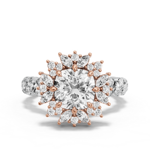 Image for Square Cushion Fancy Halo Ring with Twist Pave band