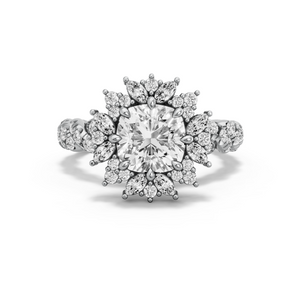 Image for Square Cushion Fancy Halo Ring with Twist Pave band