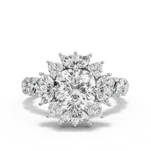 Image for Square Cushion Fancy Halo Ring with Twist Pave band