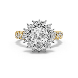 Image for Square Cushion Fancy Halo Ring with Twist Pave band