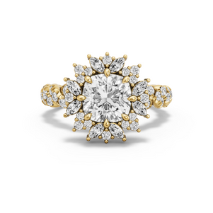 Image for Square Cushion Fancy Halo Ring with Twist Pave band