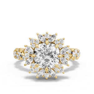 Image for Square Cushion Fancy Halo Ring with Twist Pave band