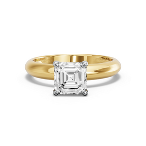 Image for Asscher Four Prong Ring with Knife Edge Solitaire band