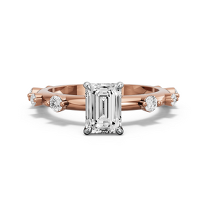 Image for Emerald Four Prong Ring with Floating Station band