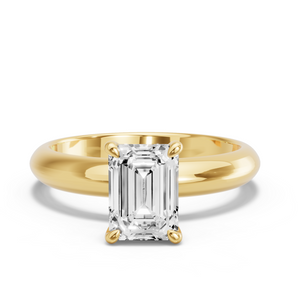Image for Emerald Four Prong Ring with Knife Edge Solitaire band
