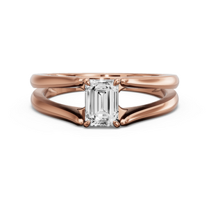 Image for Emerald Four Prong Ring with Split Ring Solitaire band