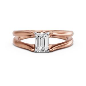 Image for Emerald Four Prong Ring with Split Ring Solitaire band