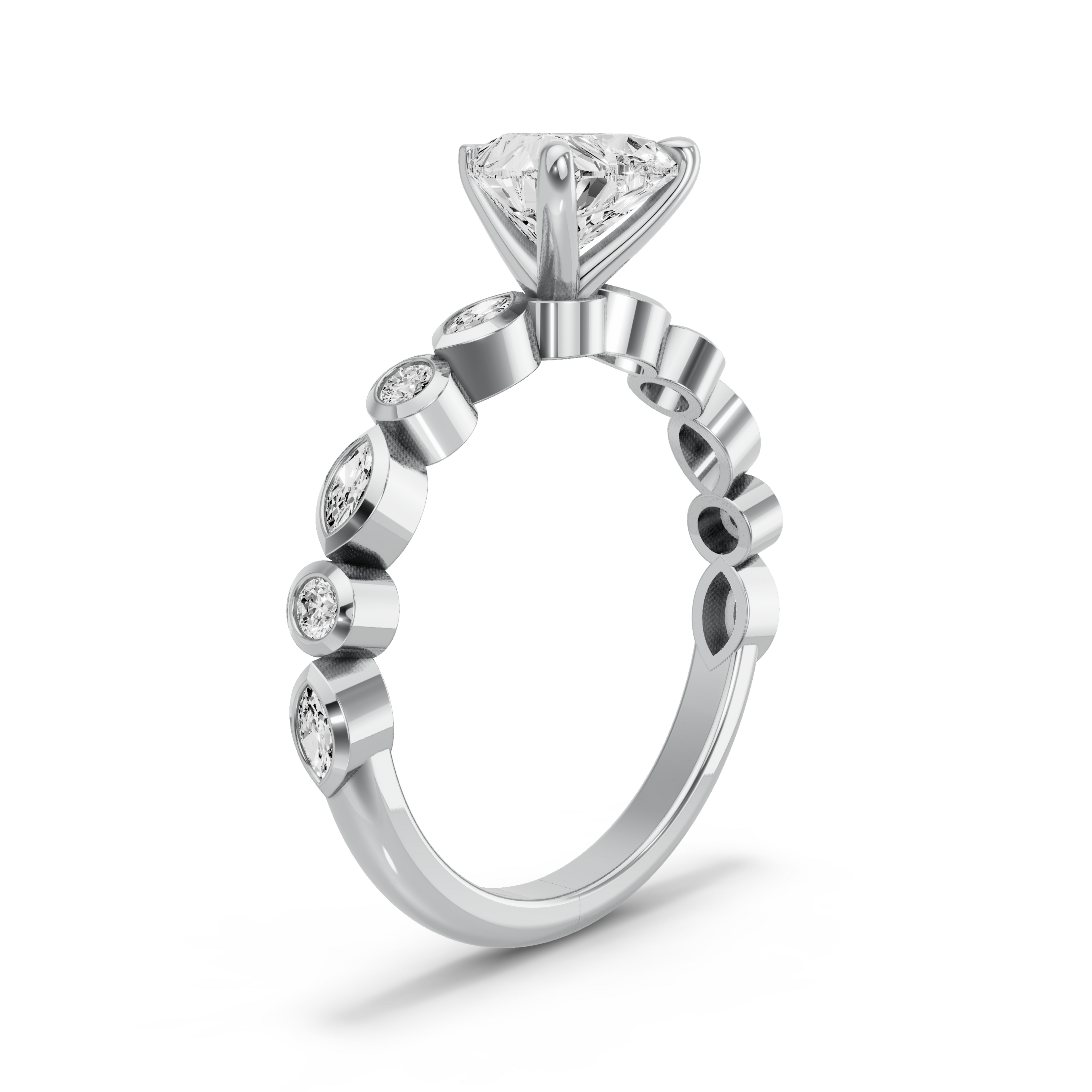 Image for heart-four-prong-ring-with-alternating-marquise-band-in-18k-white-gold