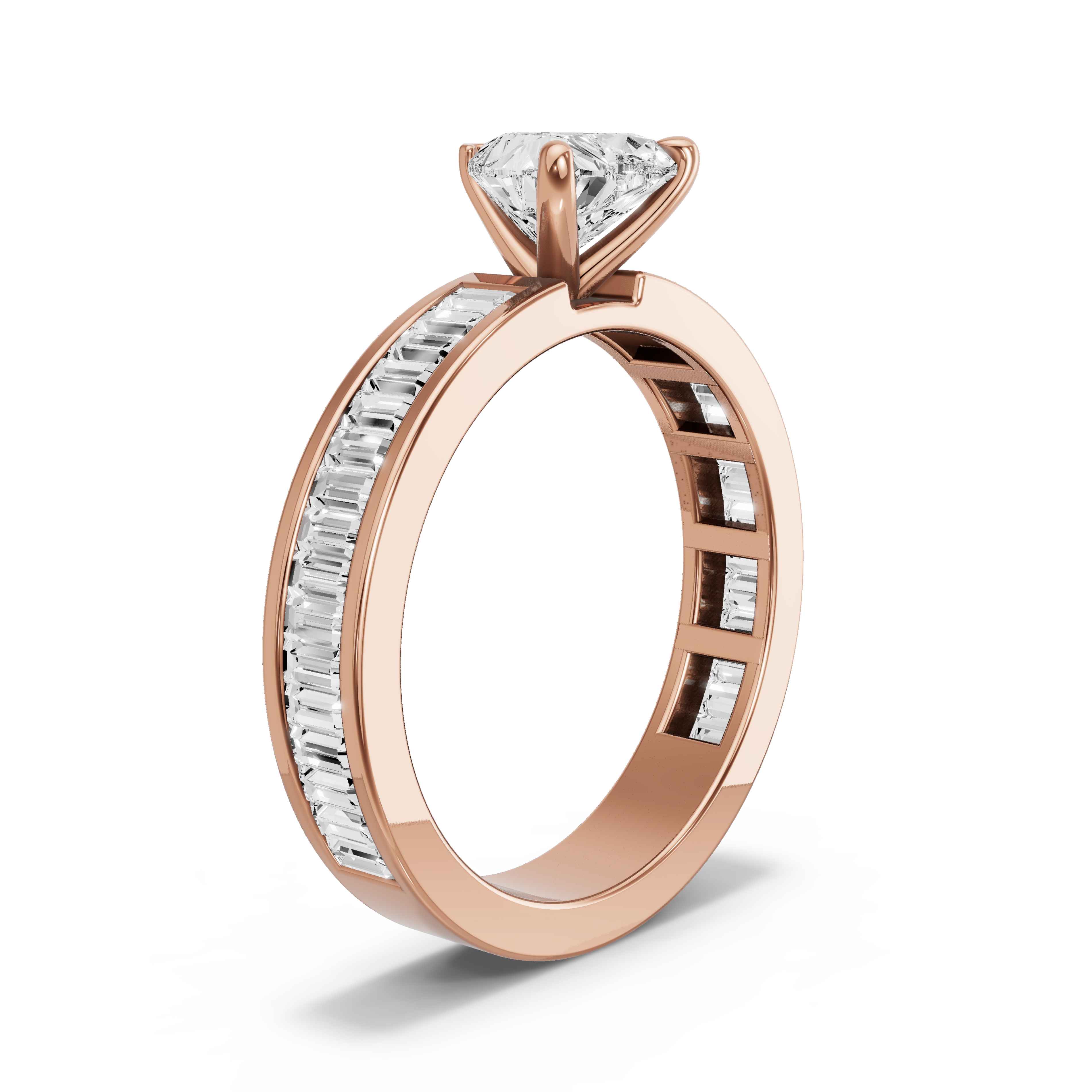 Image for heart-four-prong-ring-with-baguette-channel-band-in-18k-rose-gold