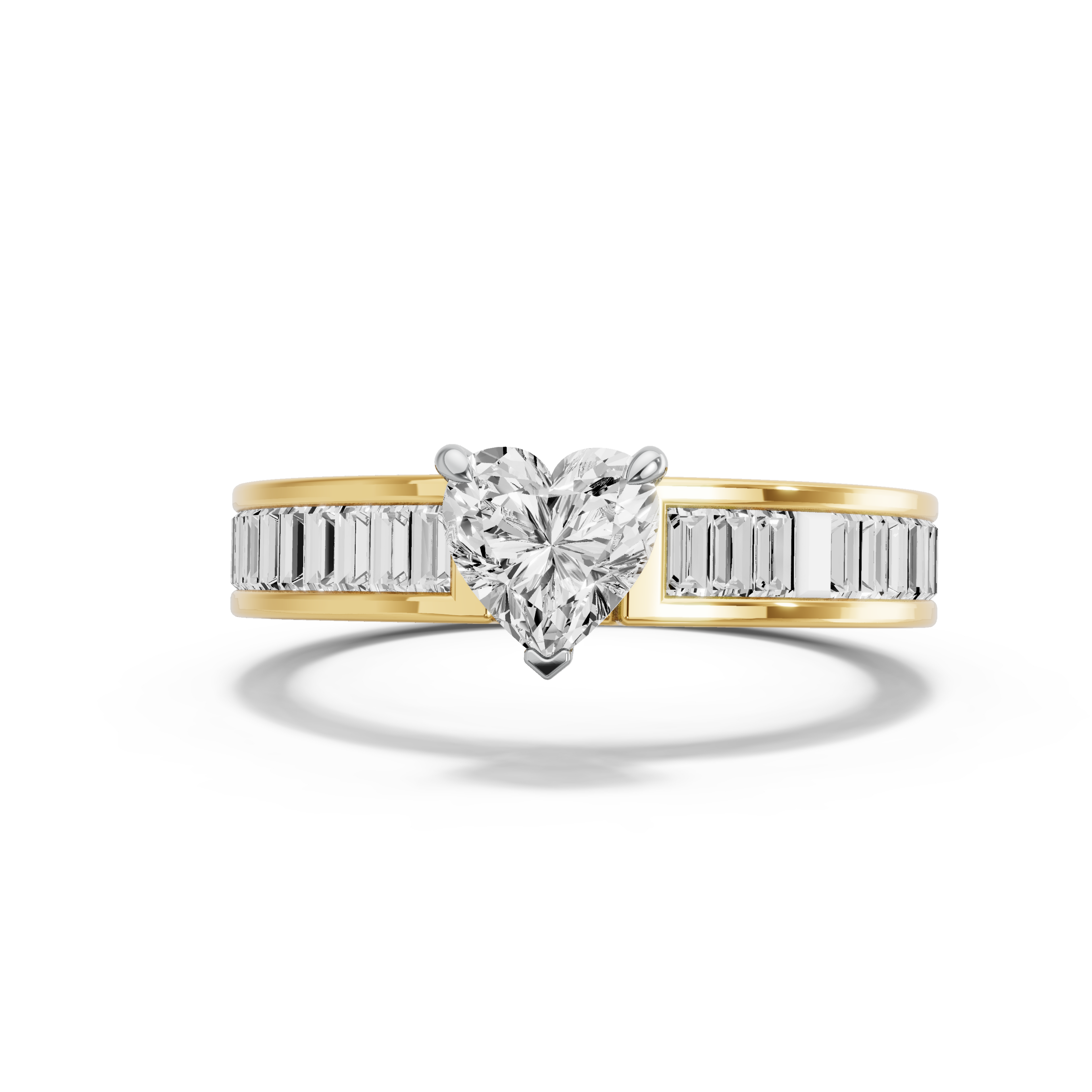 Image for heart-four-prong-ring-with-baguette-channel-band-in-18k-two-tone-yellow-gold