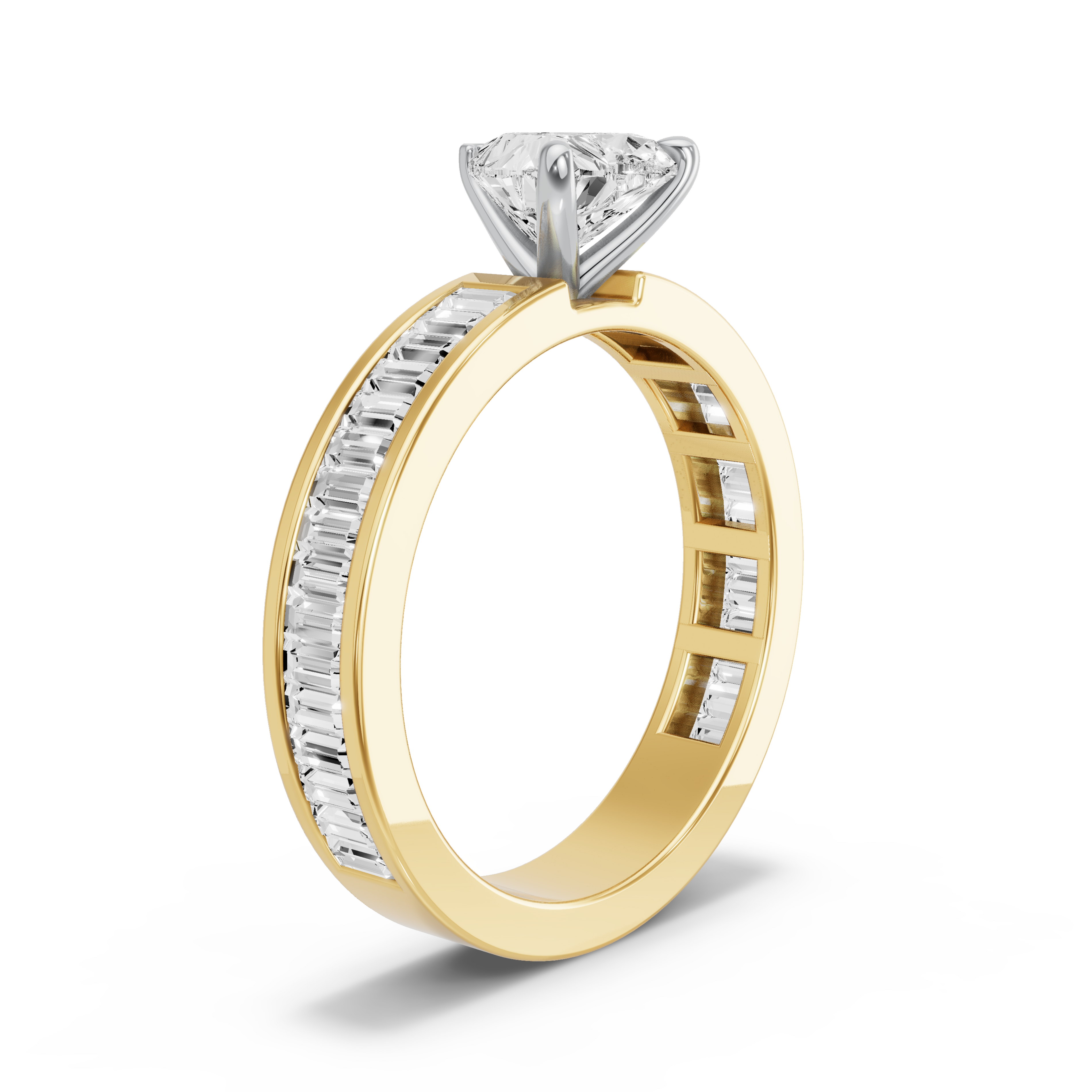 Image for heart-four-prong-ring-with-baguette-channel-band-in-14k-two-tone-yellow-gold
