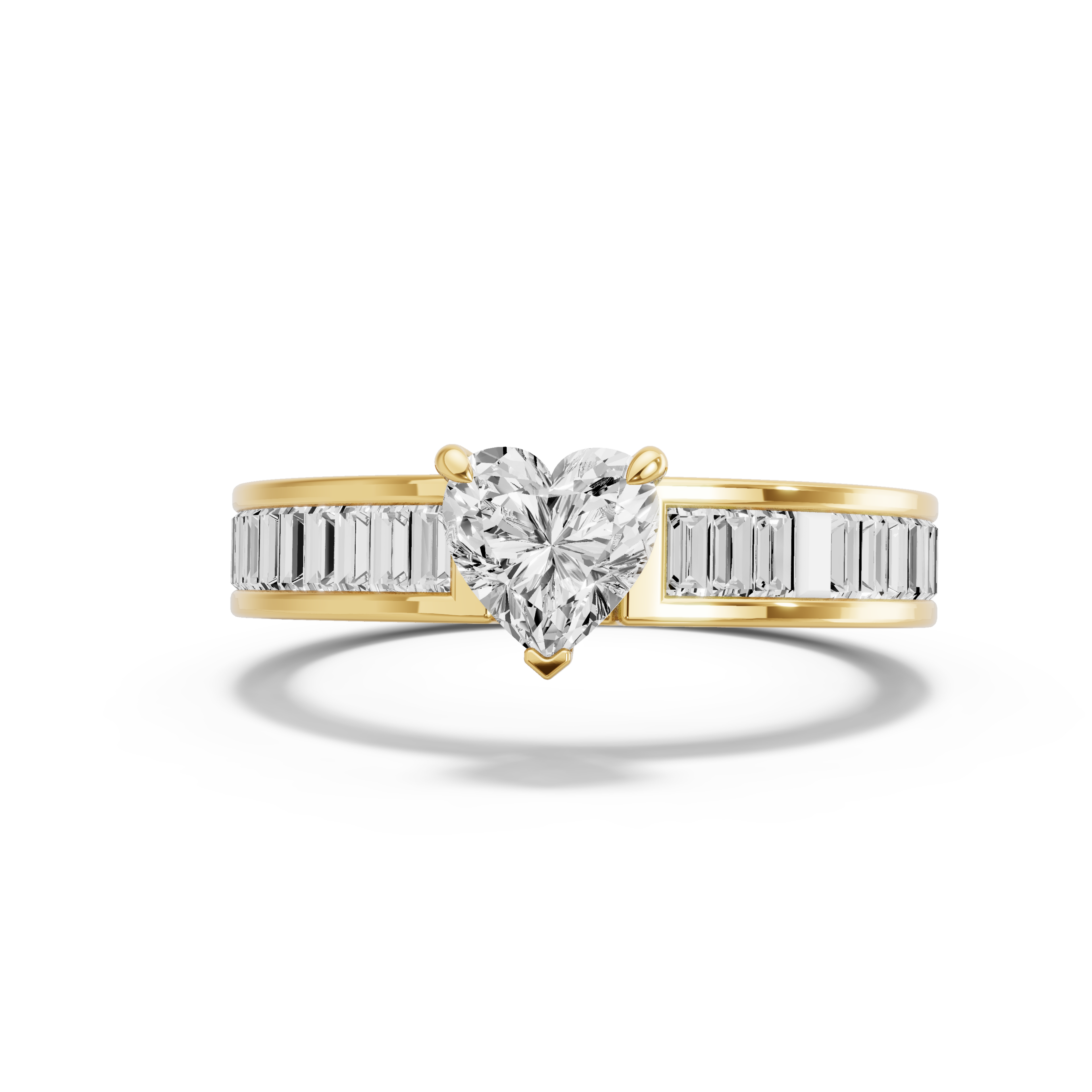 Image for heart-four-prong-ring-with-baguette-channel-band-in-14k-yellow-gold