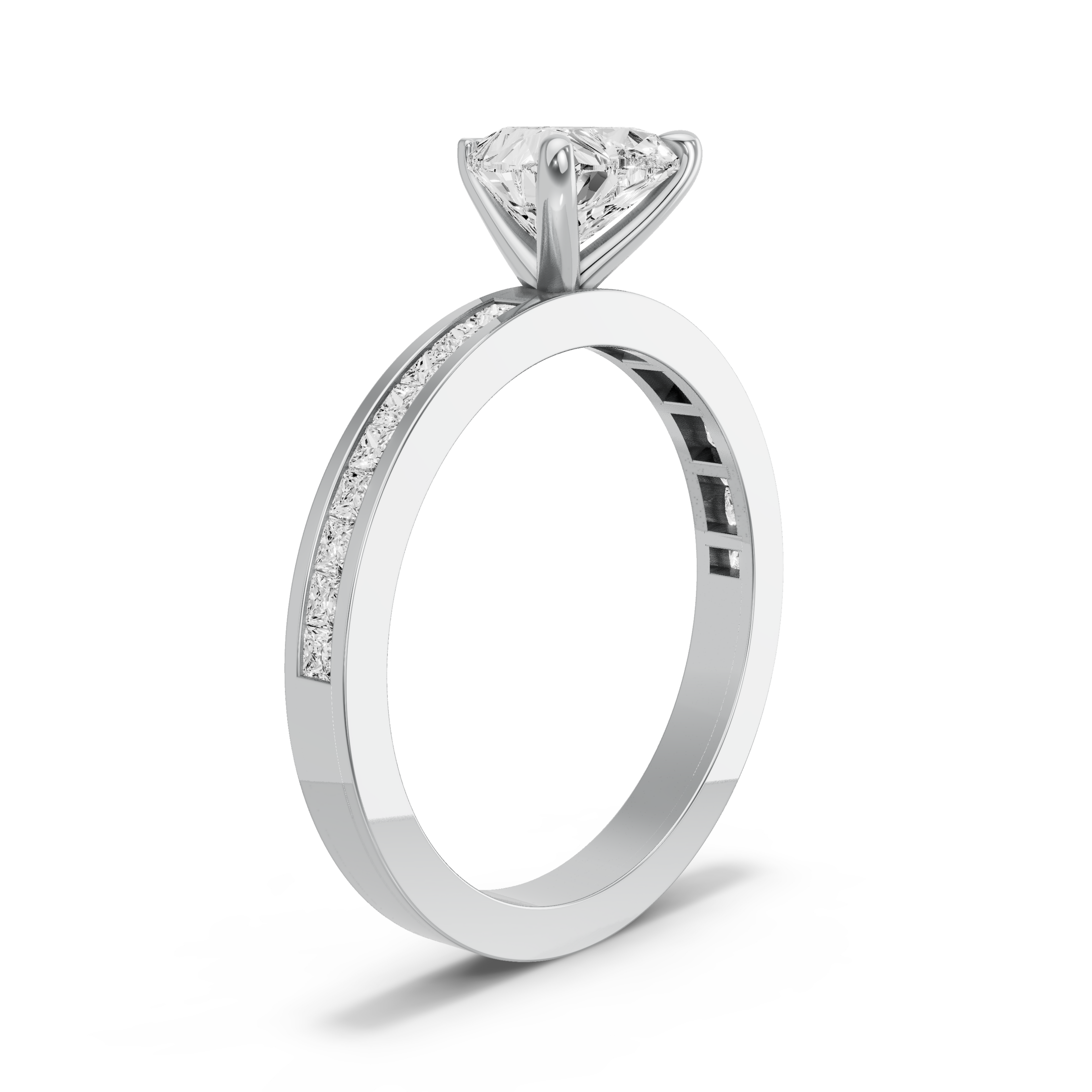 Image for heart-four-prong-ring-with-cathedral-pave-band-in-10k-white-gold