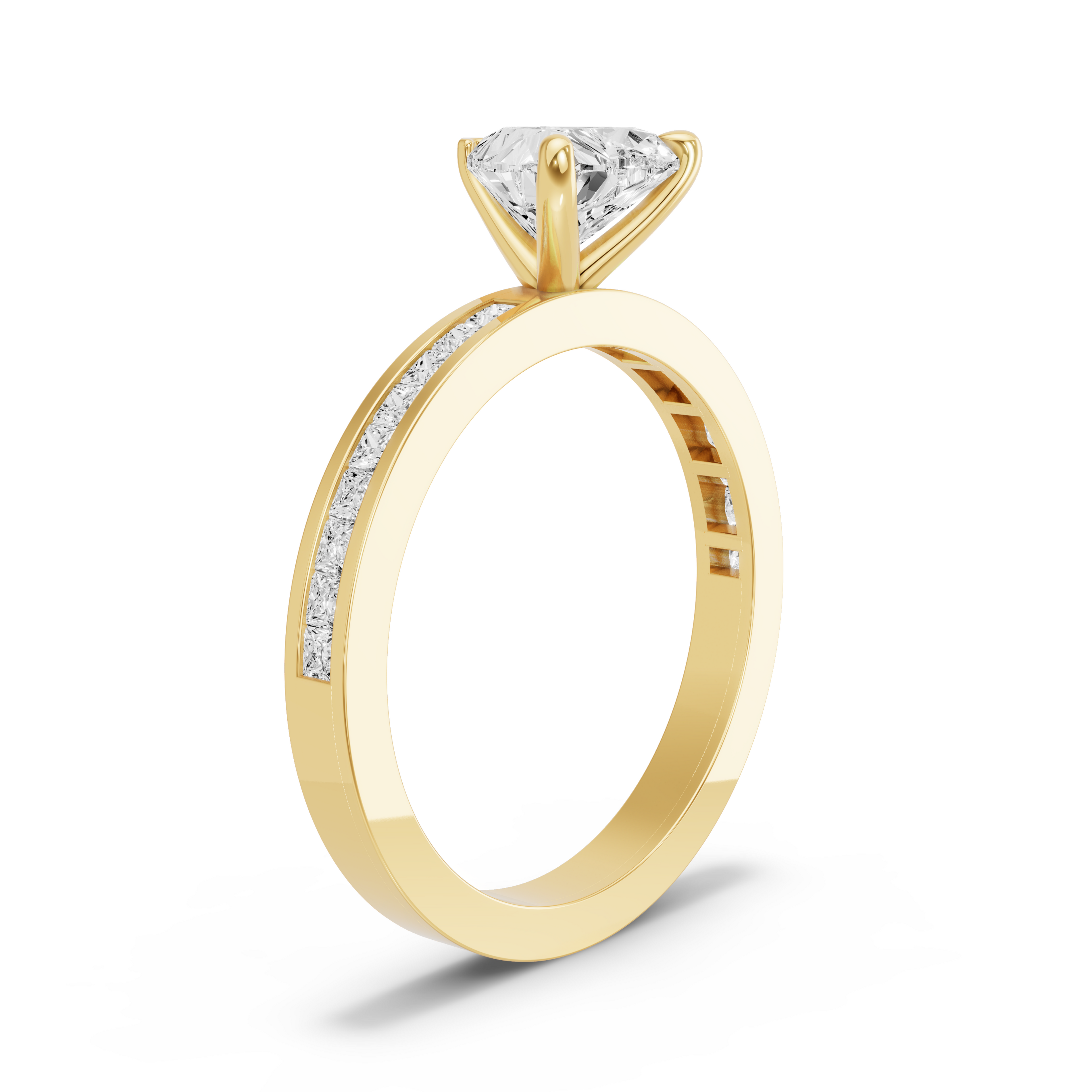 Image for heart-four-prong-ring-with-channel-band-in-14k-yellow-gold