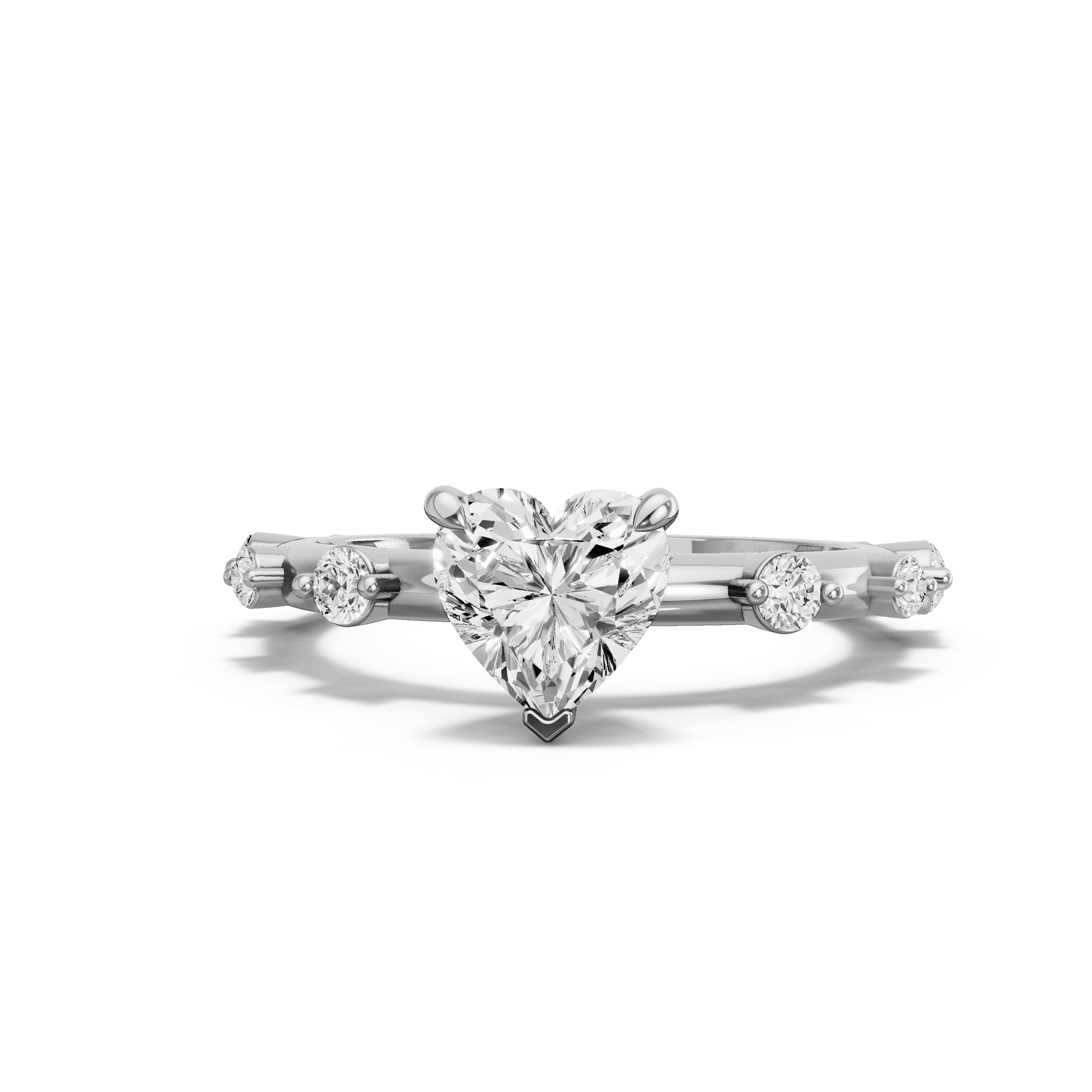 Image for heart-four-prong-ring-with-floating-station-band-in-18k-white-gold