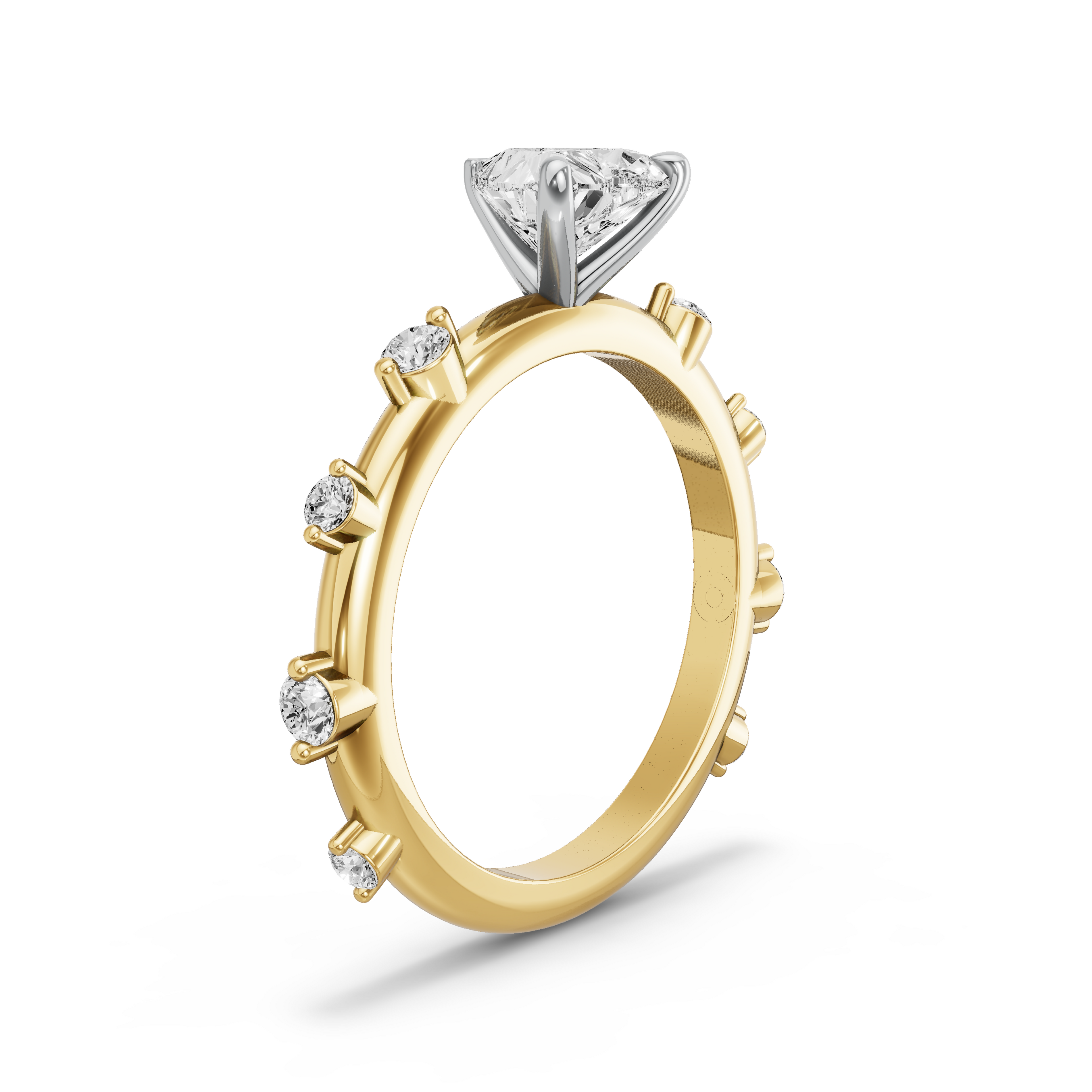 Image for heart-four-prong-ring-with-floating-station-band-in-18k-two-tone-yellow-gold