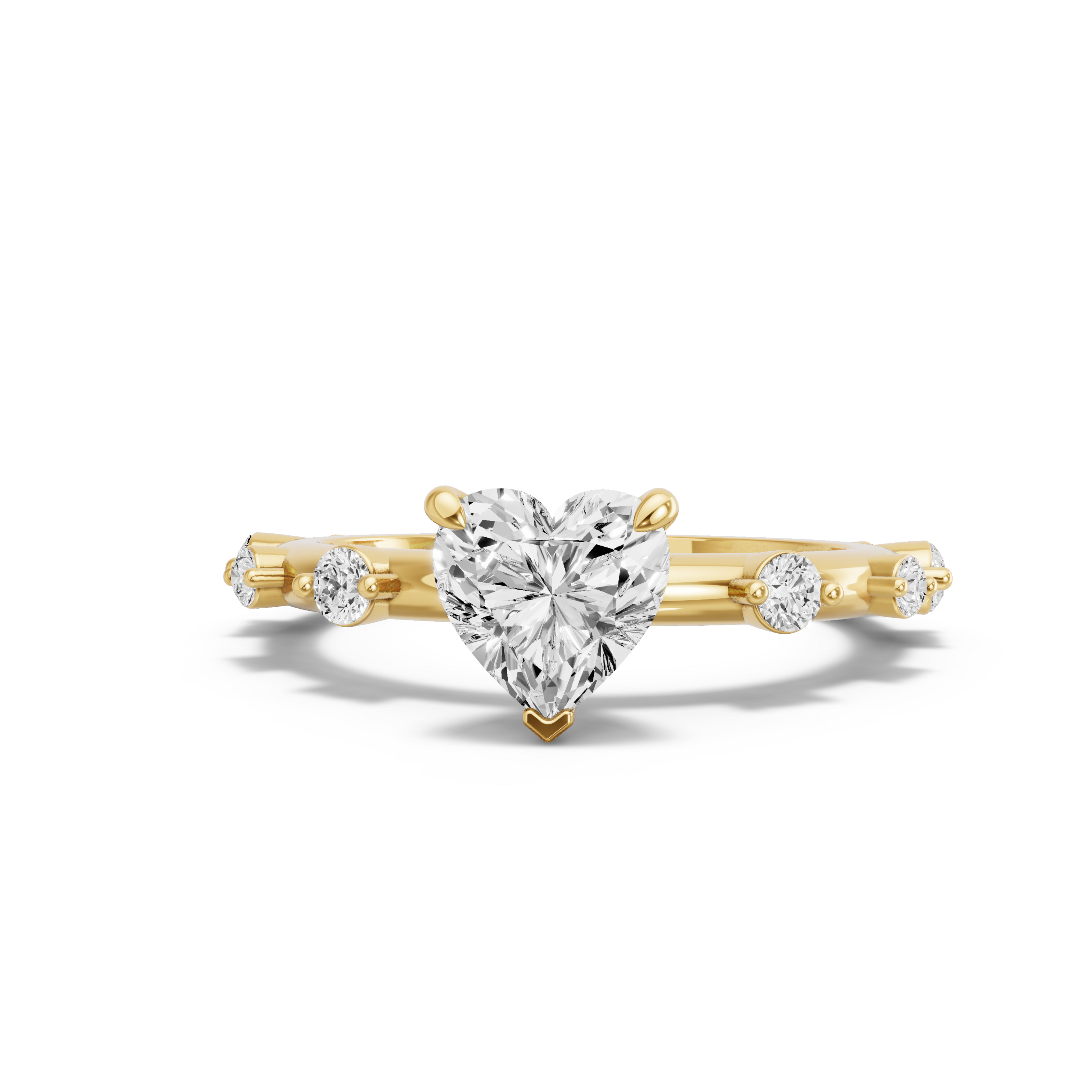 Image for heart-four-prong-ring-with-floating-station-band-in-18k-yellow-gold