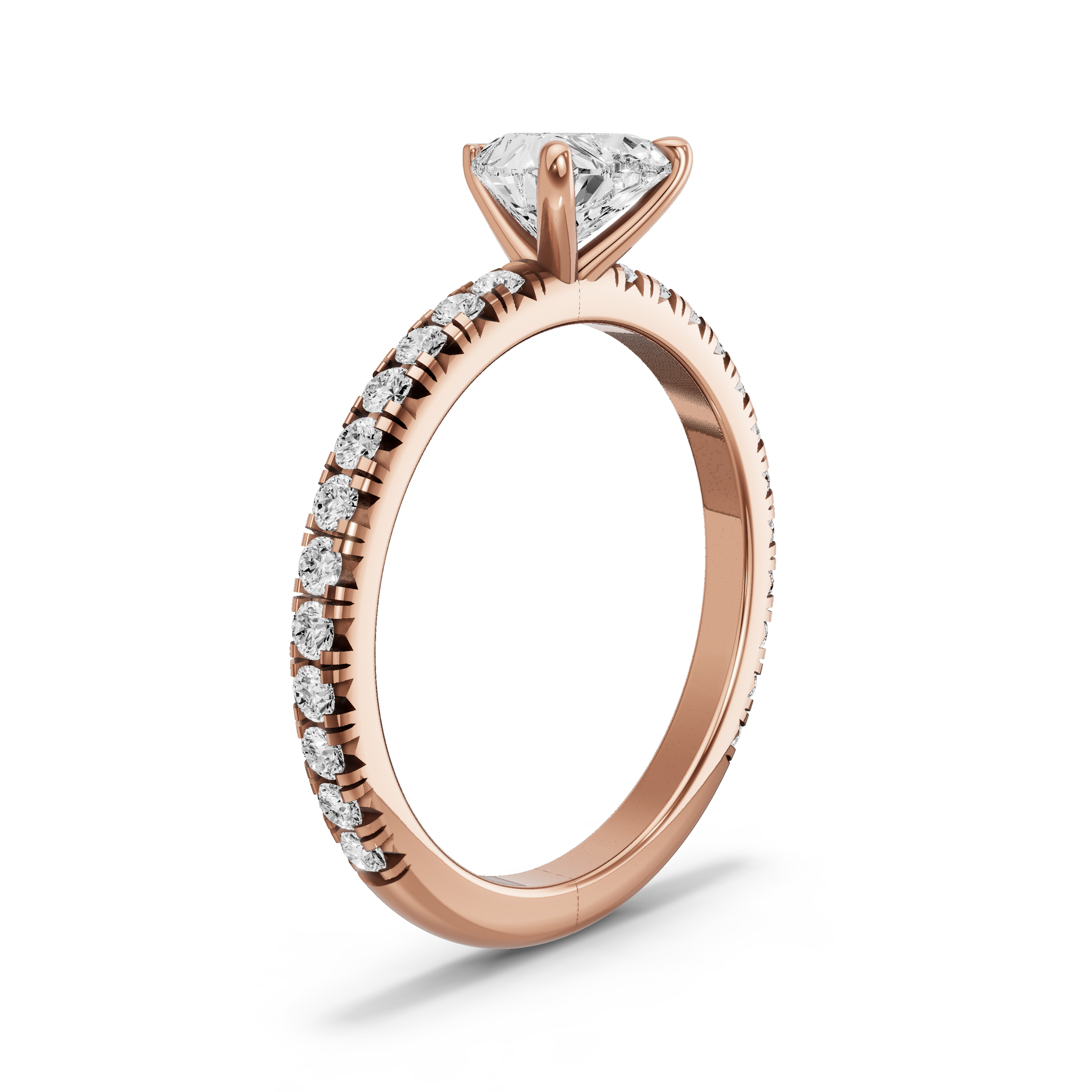 Image for heart-four-prong-ring-with-french-pave-band-in-10k-rose-gold