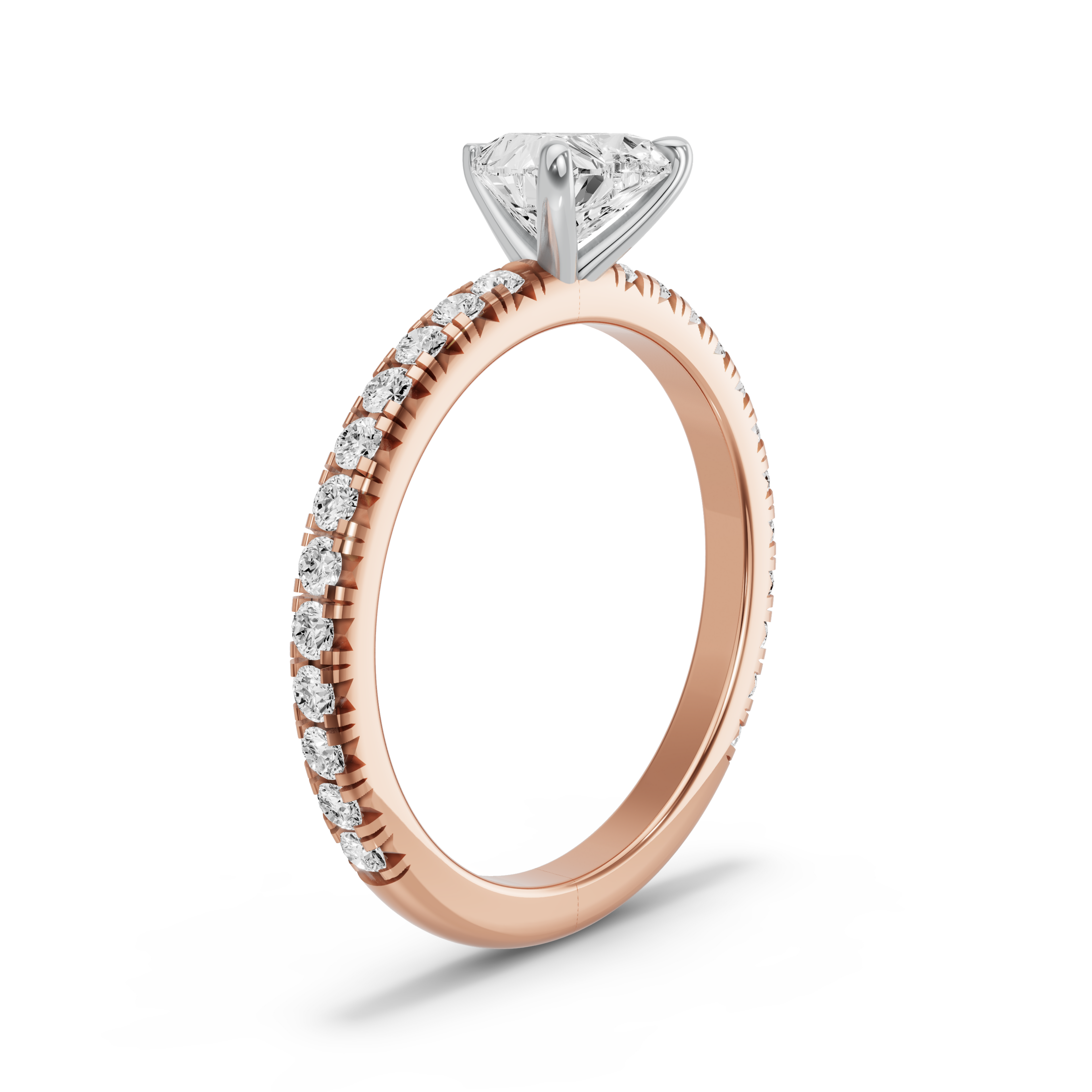 Image for heart-four-prong-ring-with-french-pave-band-in-18k-two-tone-rose-gold
