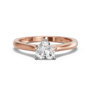 Image for Heart Four Prong Ring with Knife Edge Cathedral band