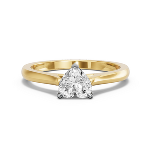 Image for Heart Four Prong Ring with Knife Edge Cathedral band