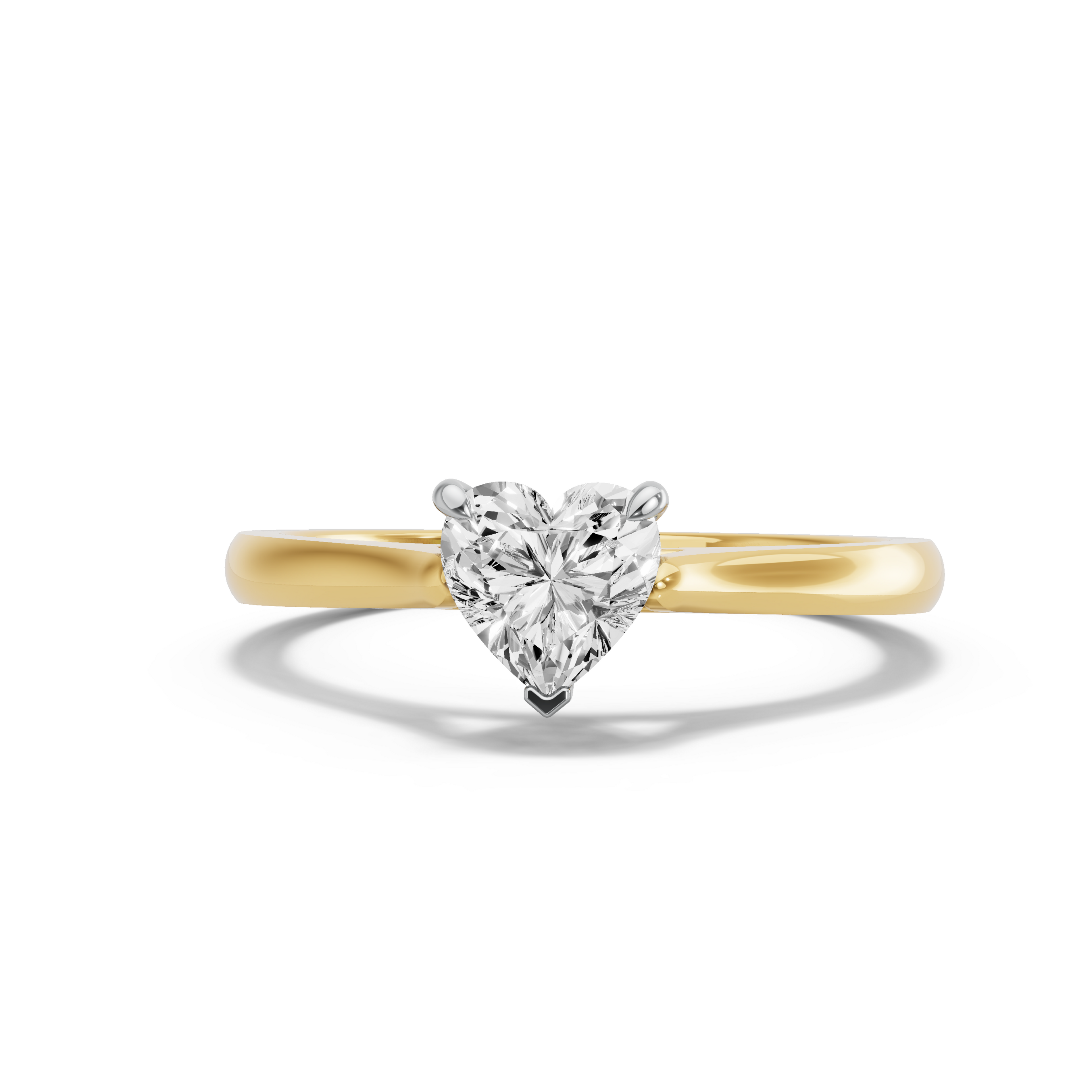 Image for heart-four-prong-ring-with-knife-edge-cathedral-band-in-14k-two-tone-yellow-gold