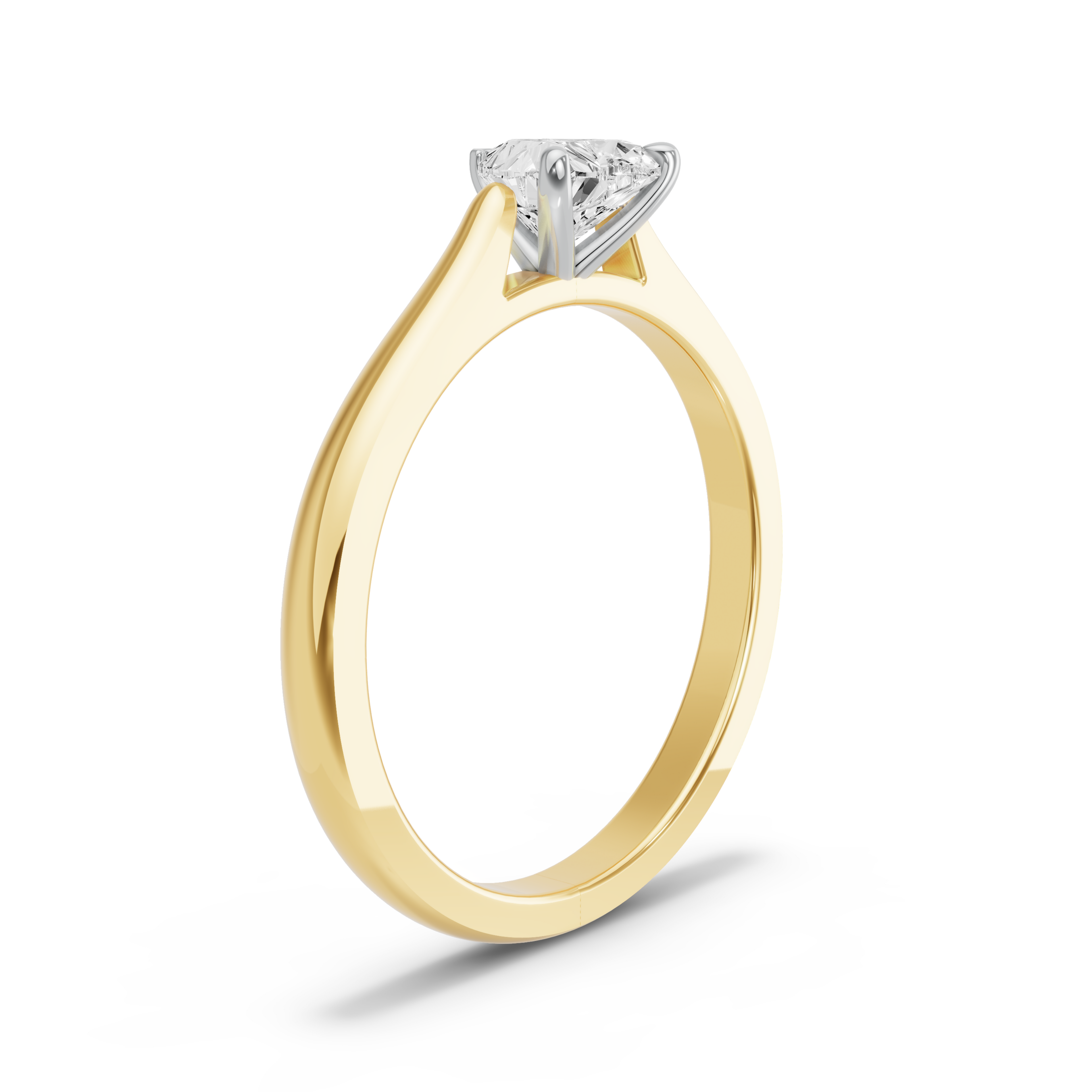 Image for heart-four-prong-ring-with-knife-edge-cathedral-band-in-14k-two-tone-yellow-gold