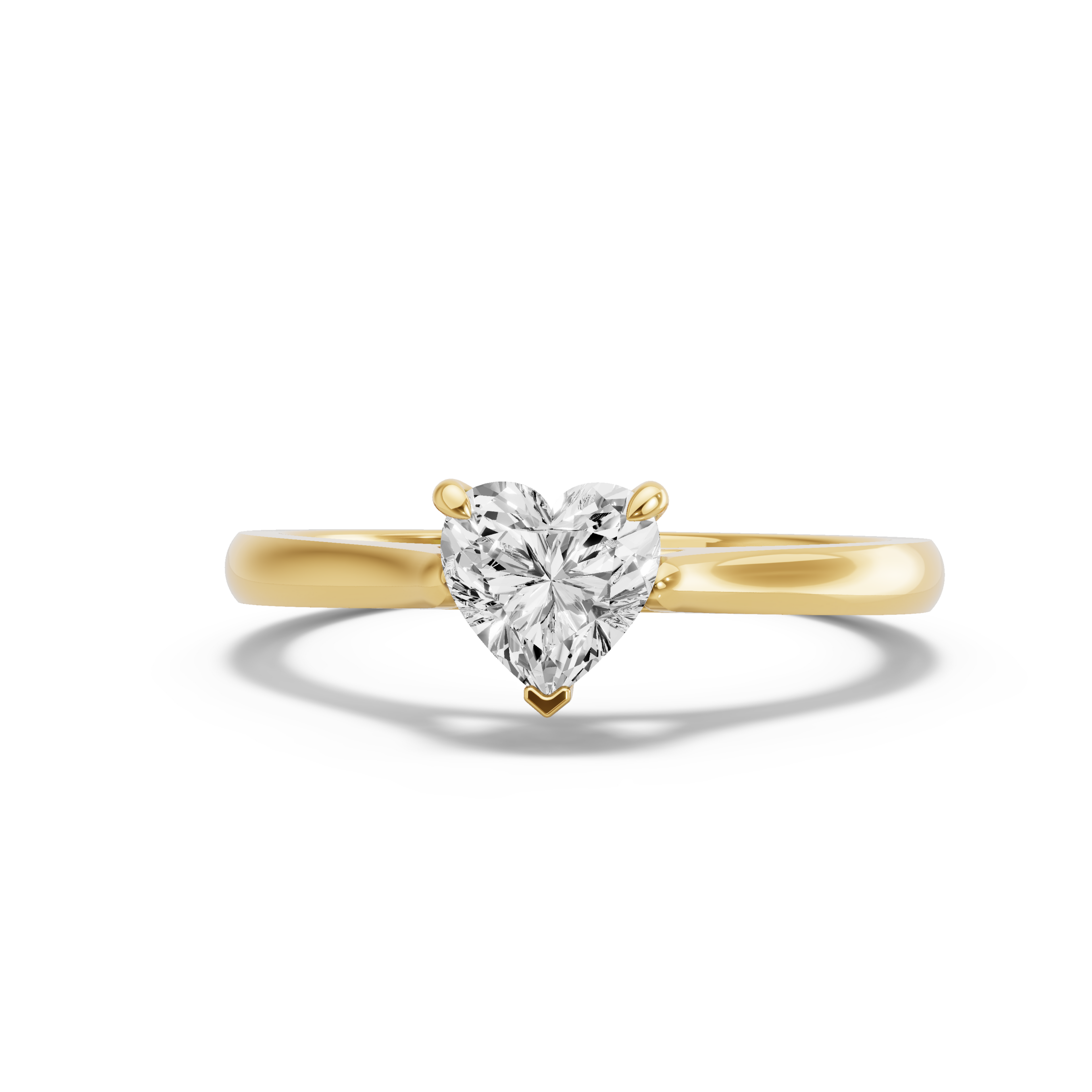 Image for heart-four-prong-ring-with-knife-edge-cathedral-band-in-14k-yellow-gold