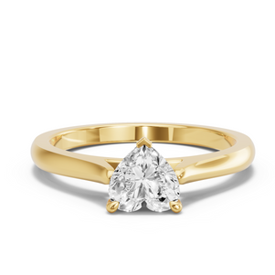 Image for Heart Four Prong Ring with Knife Edge Cathedral band