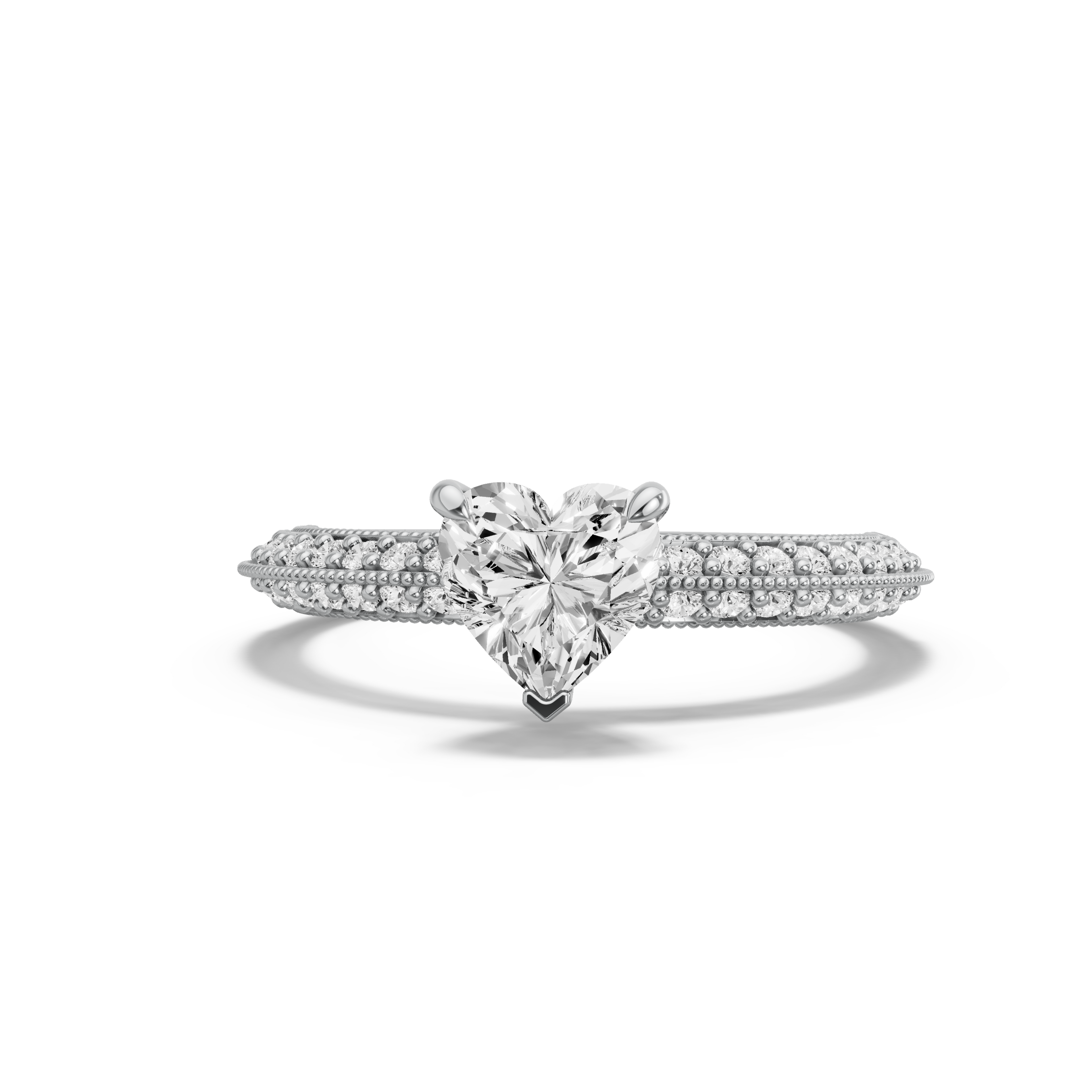 Image for heart-four-prong-ring-with-knife-edge-pave-band-in-950-platinum