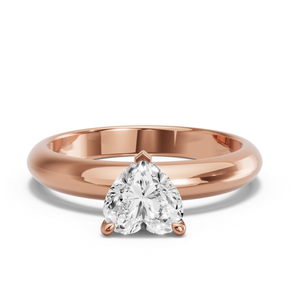 Image for Heart Four Prong Ring with Knife Edge Solitaire band