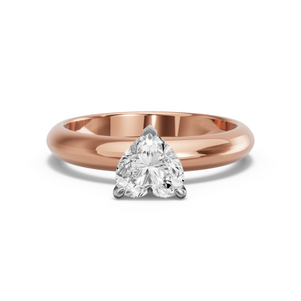 Image for Heart Four Prong Ring with Knife Edge Solitaire band