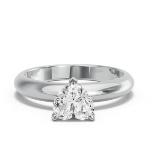 Image for Heart Four Prong Ring with Knife Edge Solitaire band