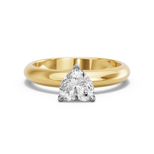 Image for Heart Four Prong Ring with Knife Edge Solitaire band