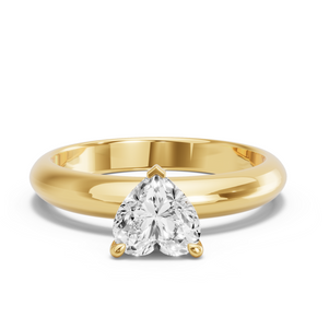 Image for Heart Four Prong Ring with Knife Edge Solitaire band