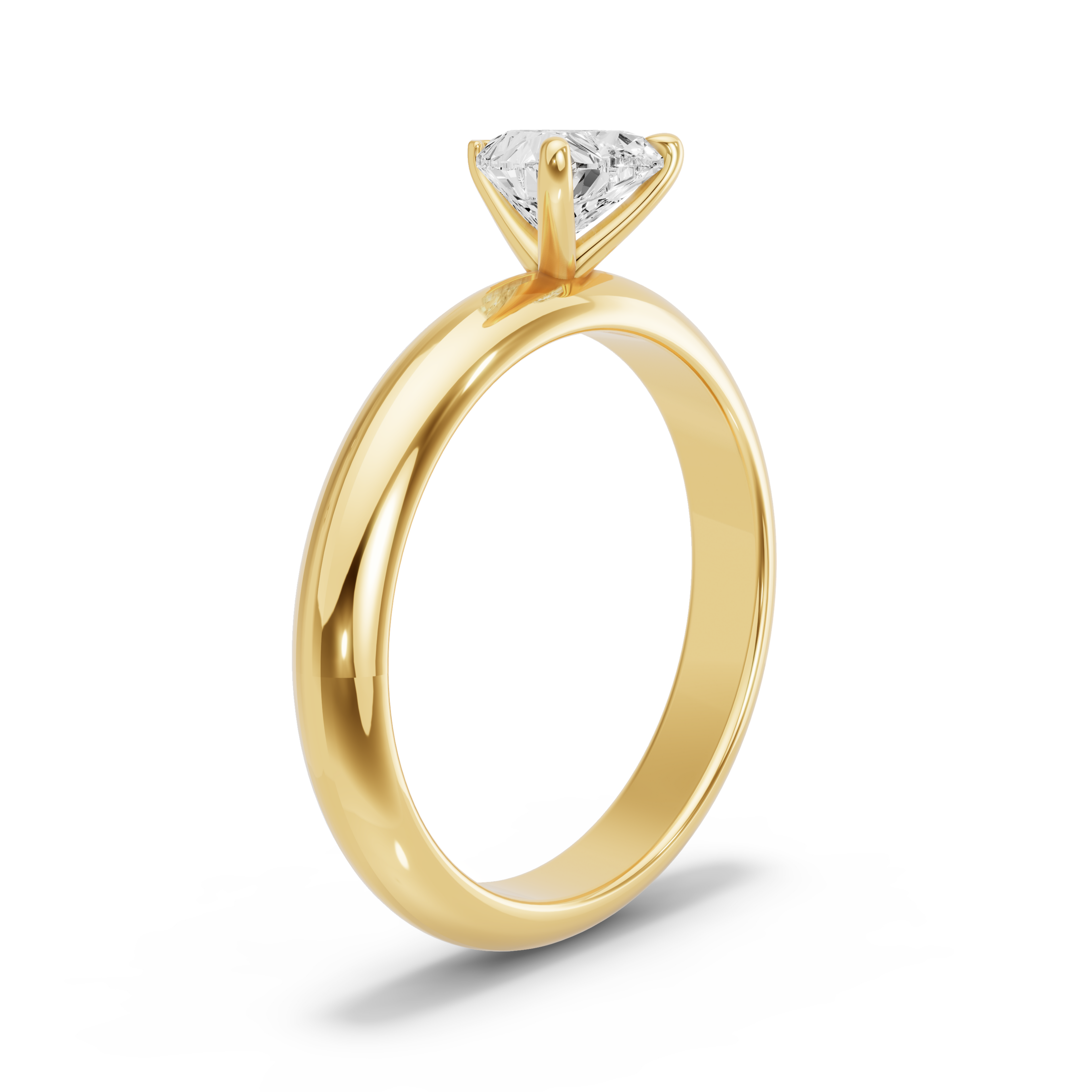 Image for heart-four-prong-ring-with-knife-edge-solitaire-band-in-10k-yellow-gold