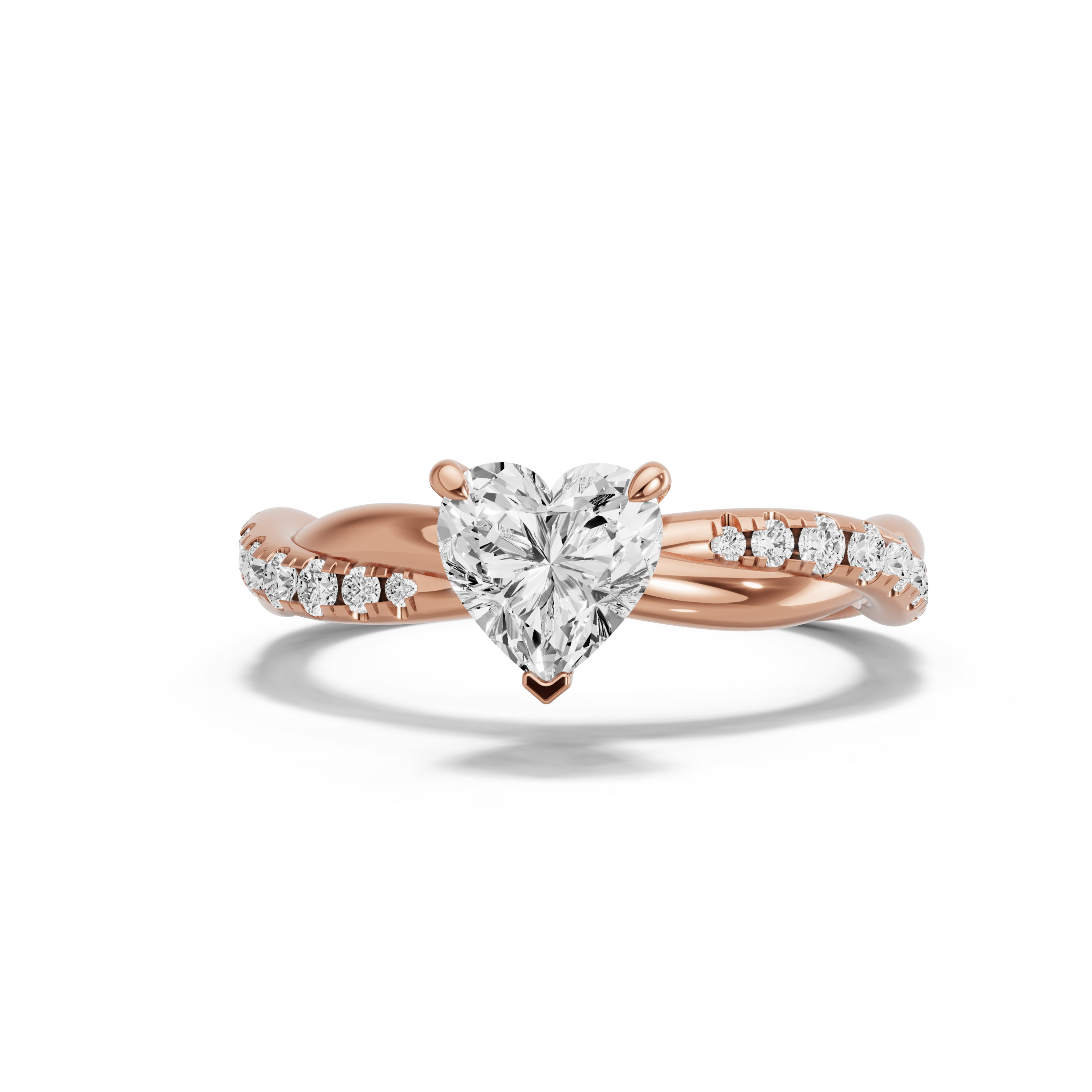 Image for heart-four-prong-ring-with-rope-pave-band-in-18k-rose-gold