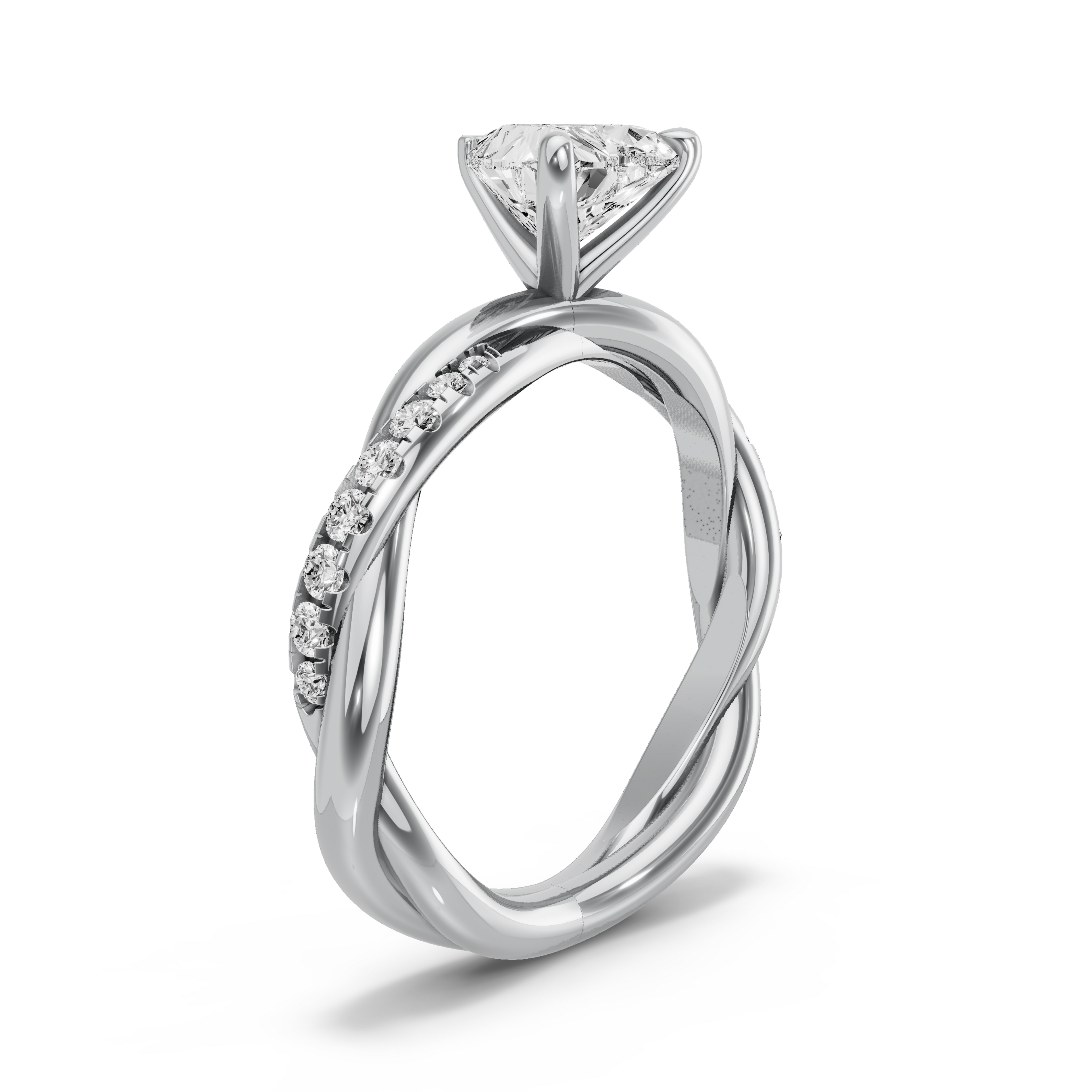 Image for heart-four-prong-ring-with-rope-pave-band-in-18k-white-gold