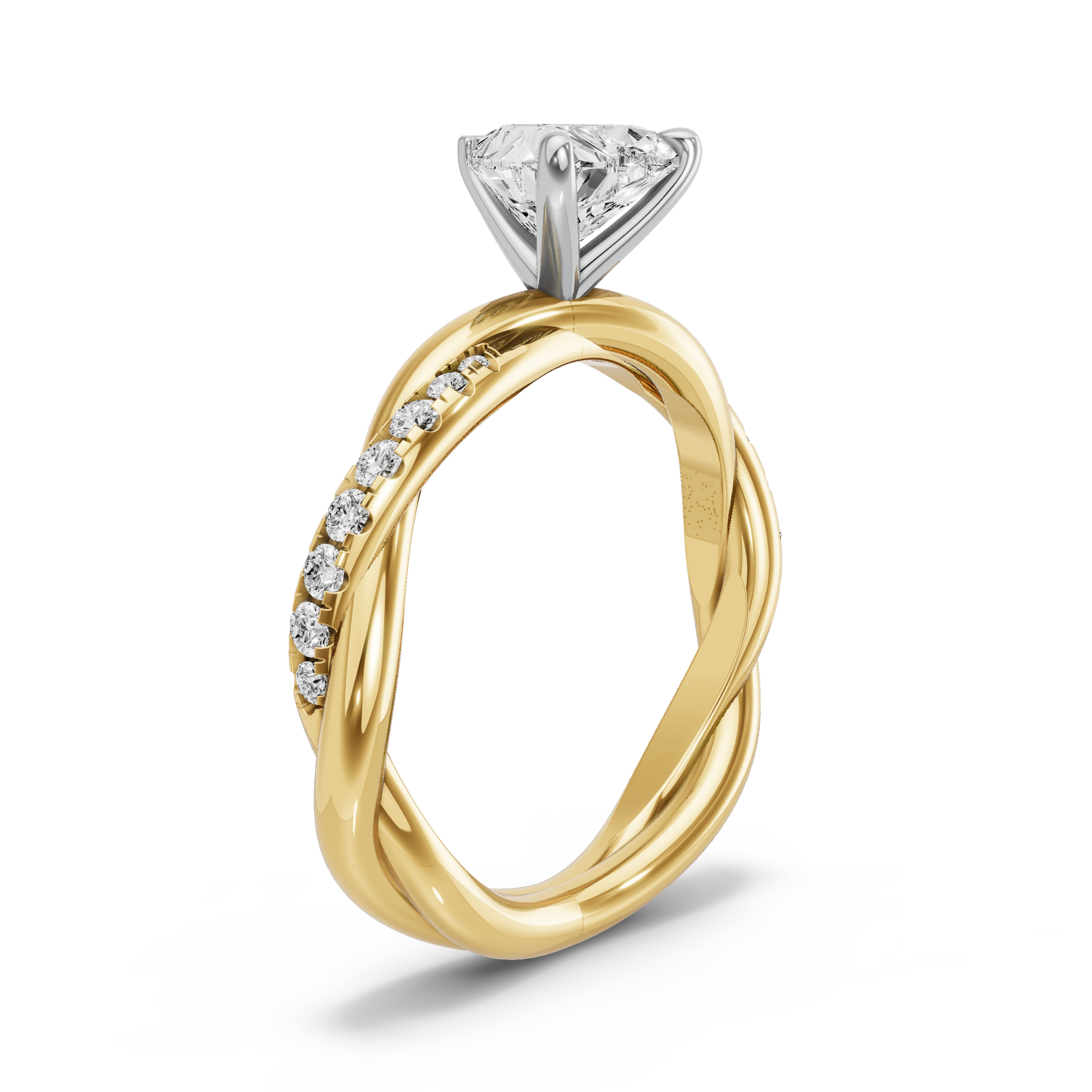 Image for heart-four-prong-ring-with-rope-pave-band-in-18k-two-tone-yellow-gold