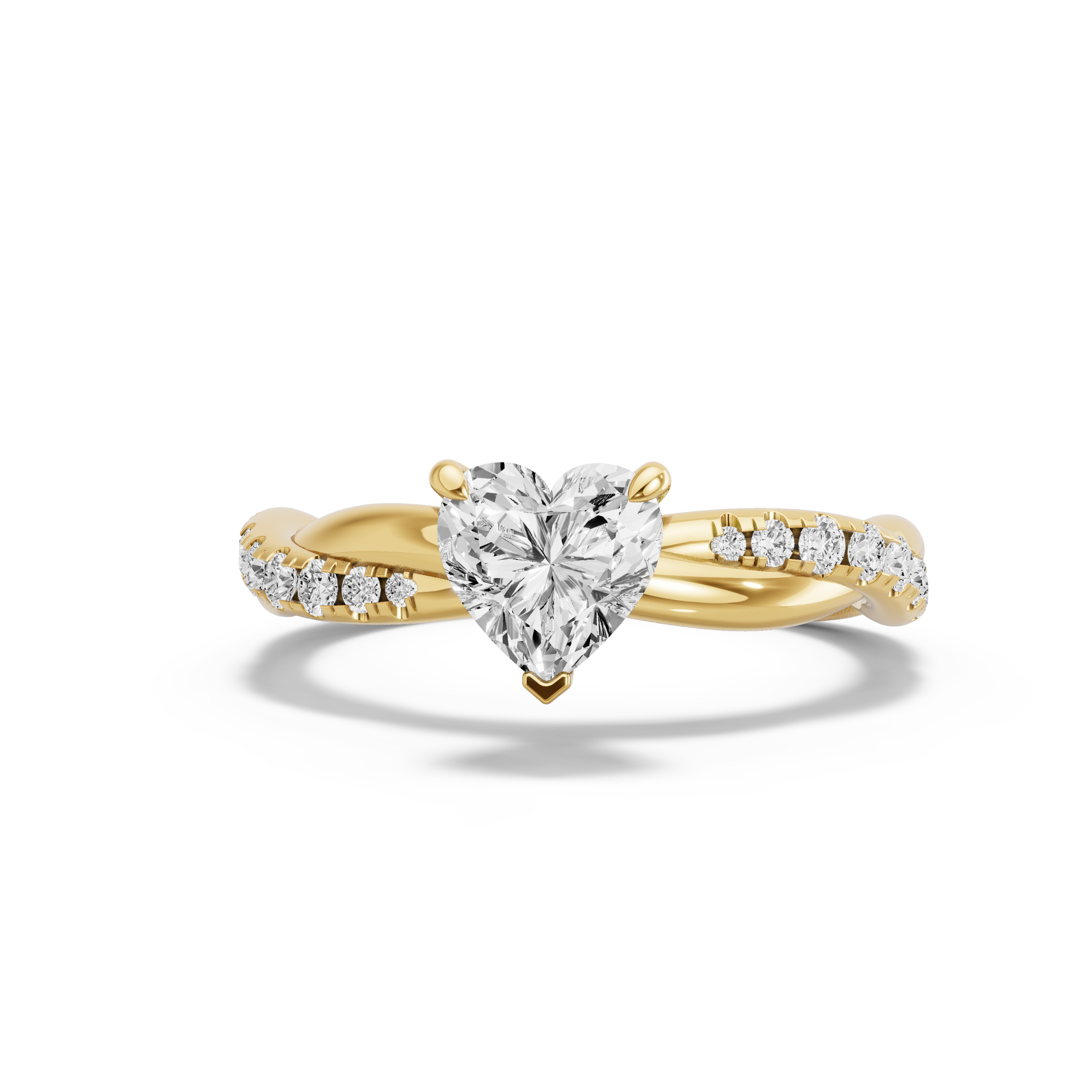 Image for heart-four-prong-ring-with-rope-pave-band-in-18k-yellow-gold