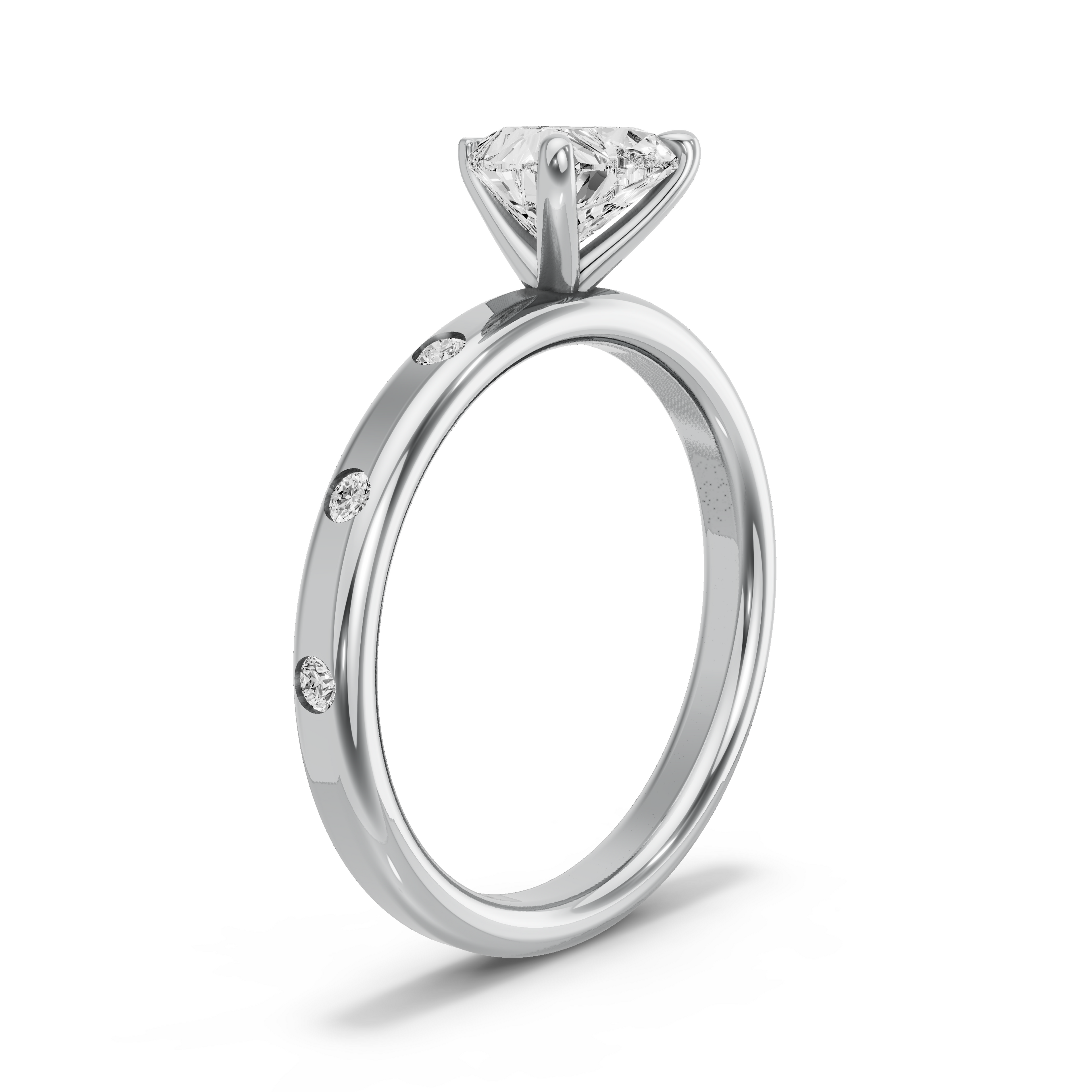 Image for heart-four-prong-ring-with-rope-pave-band-in-10k-white-gold