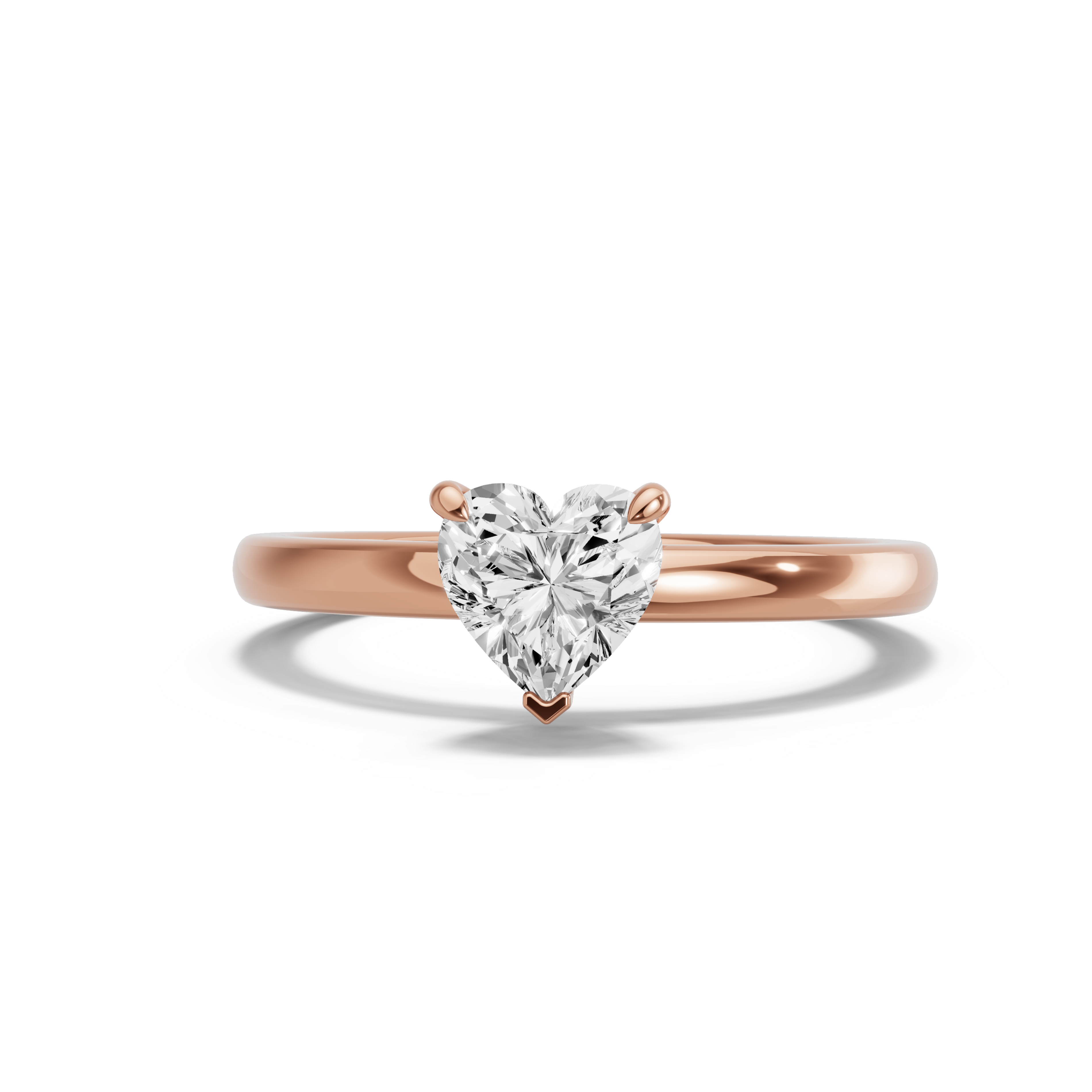 Image for heart-four-prong-ring-with-solitaire-band-in-10k-rose-gold